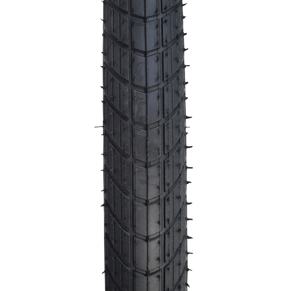 20x2.0 (50-406) Big Apple Perf Lite Tire for Bicycles featuring a black tread with spikes, designed for low rolling resistance and smooth rides, ideal for non-BMX bicycles and e-bikes.