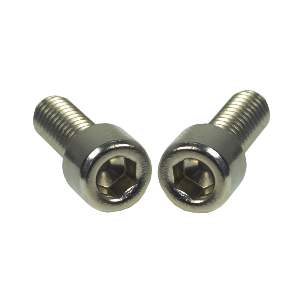 Resin Bottle Gripper from Sunlite Cycling, shown as a pair of screws with hexagon heads, designed to securely mount bottles on a bike frame with impact-resistant resin for durability.