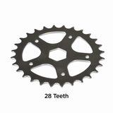 Close-up of the 1/2 Single Chain Sprocket, showcasing its metal teeth and robust design, ideal for enhancing the performance of bikes and scooters.