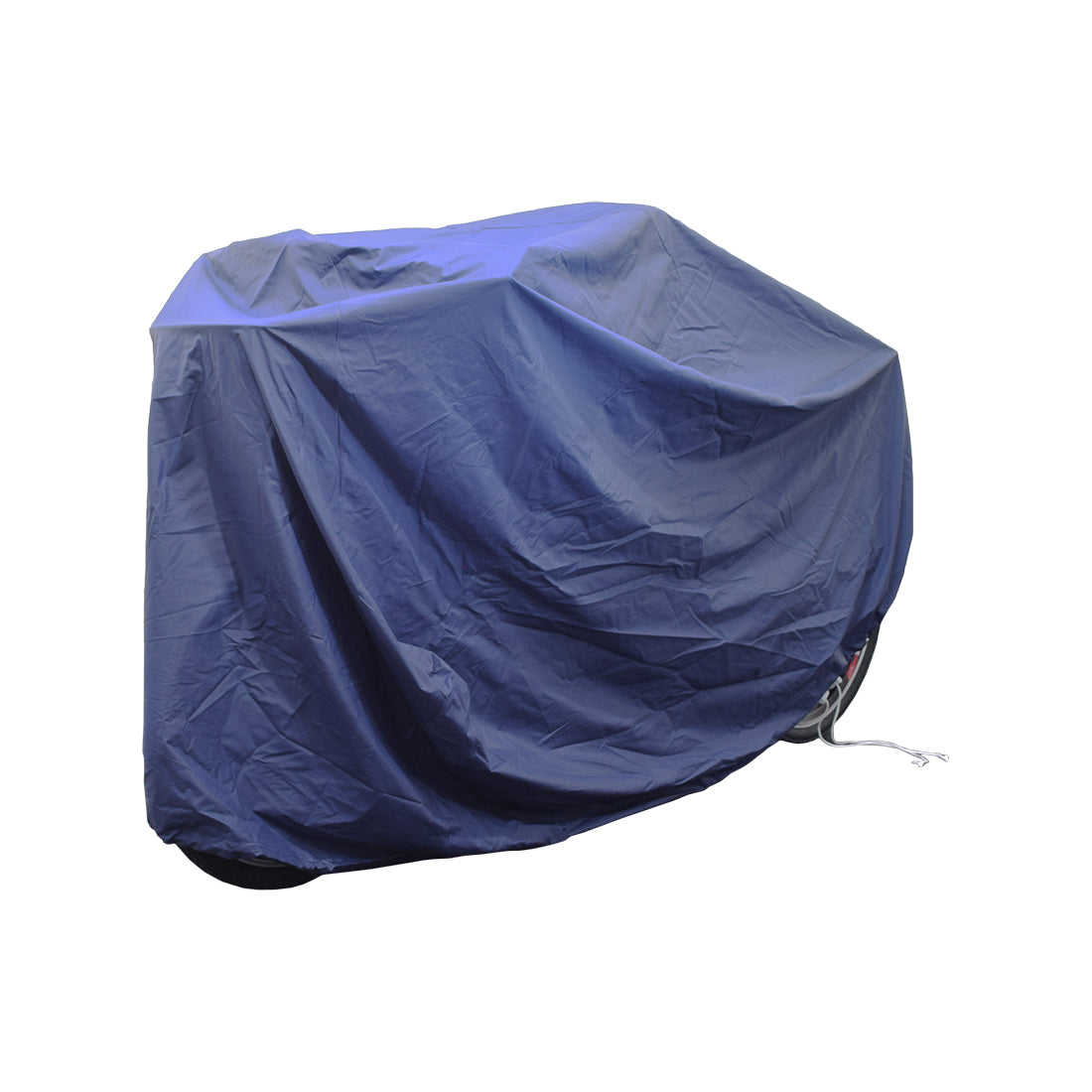 Heavy Duty Tricycle Cover with Draw String protecting a bike, showcasing its secure fit and durable material.