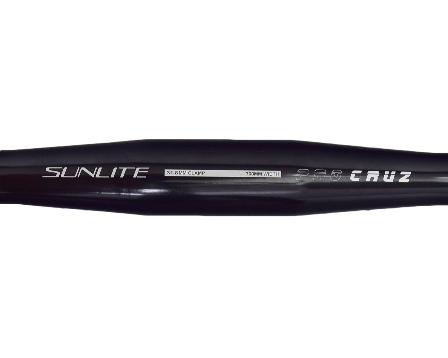 OS Cruiser Handlebar by Sunlite, a sleek black handlebar, ideal for bikes or scooters, showcasing detailed white text branding.