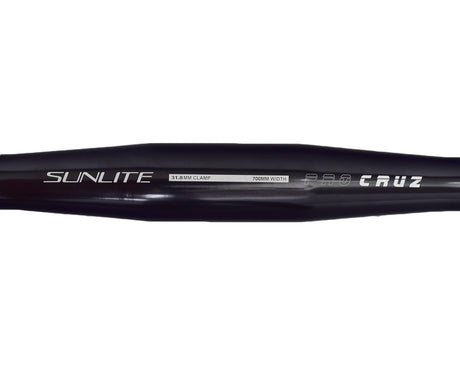 OS Cruiser Handlebar by Sunlite, a sleek black handlebar, ideal for bikes or scooters, showcasing detailed white text branding.