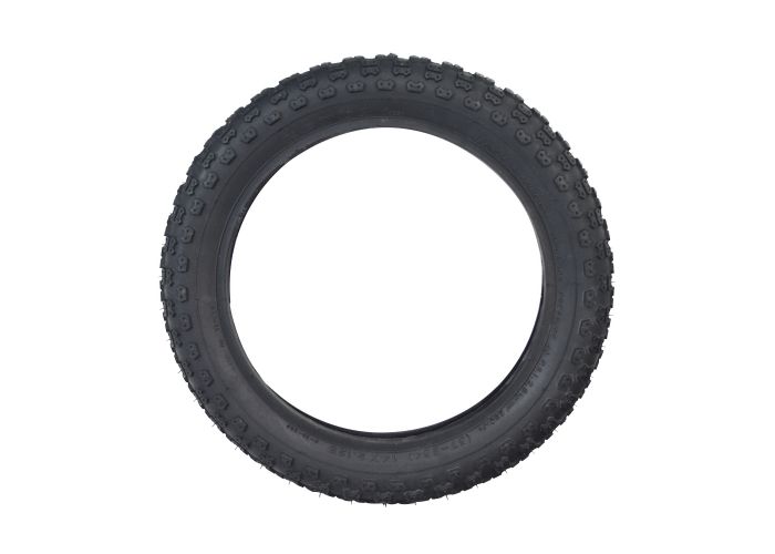 14x2.125 (57-254) Pneumatic Tire for Electric Bikes featuring a knobby tread, ideal for both soft ground and hard concrete.