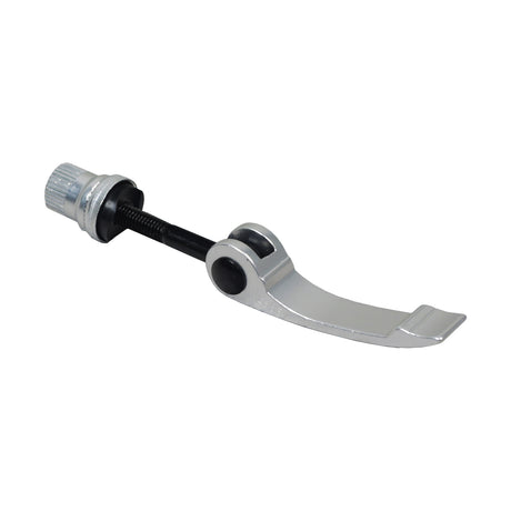 6x55 mm Silver Quick Release Lever with black handles, featuring a metal roller and screw, ideal for bicycles and scooters.