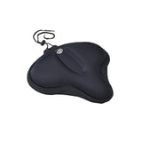 Gel Seat Cover for Sport Cruiser XL Style Seats (Cloud-9) featuring a black, padded design with an attached string, ideal for enhancing comfort on bikes and scooters.