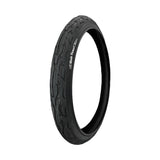 24x3 Black Cruiser Flame Bicycle Tire with K1008A Tread featuring a beveled diamond-shaped tread for enhanced traction, ideal for replacing older bike tires for a stylish cruiser look.