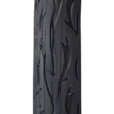 Close-up of the 24x3 Black Cruiser Flame Bicycle Tire with K1008A Tread, showcasing its beveled diamond-shaped pattern for enhanced traction.