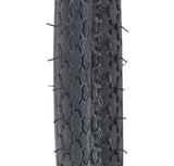 Close-up of a 26x1-3/4 Black Street S7 Bicycle Tire from Sunlite, highlighting the detailed tread pattern and robust synthetic rubber construction, ideal for bike replacements.