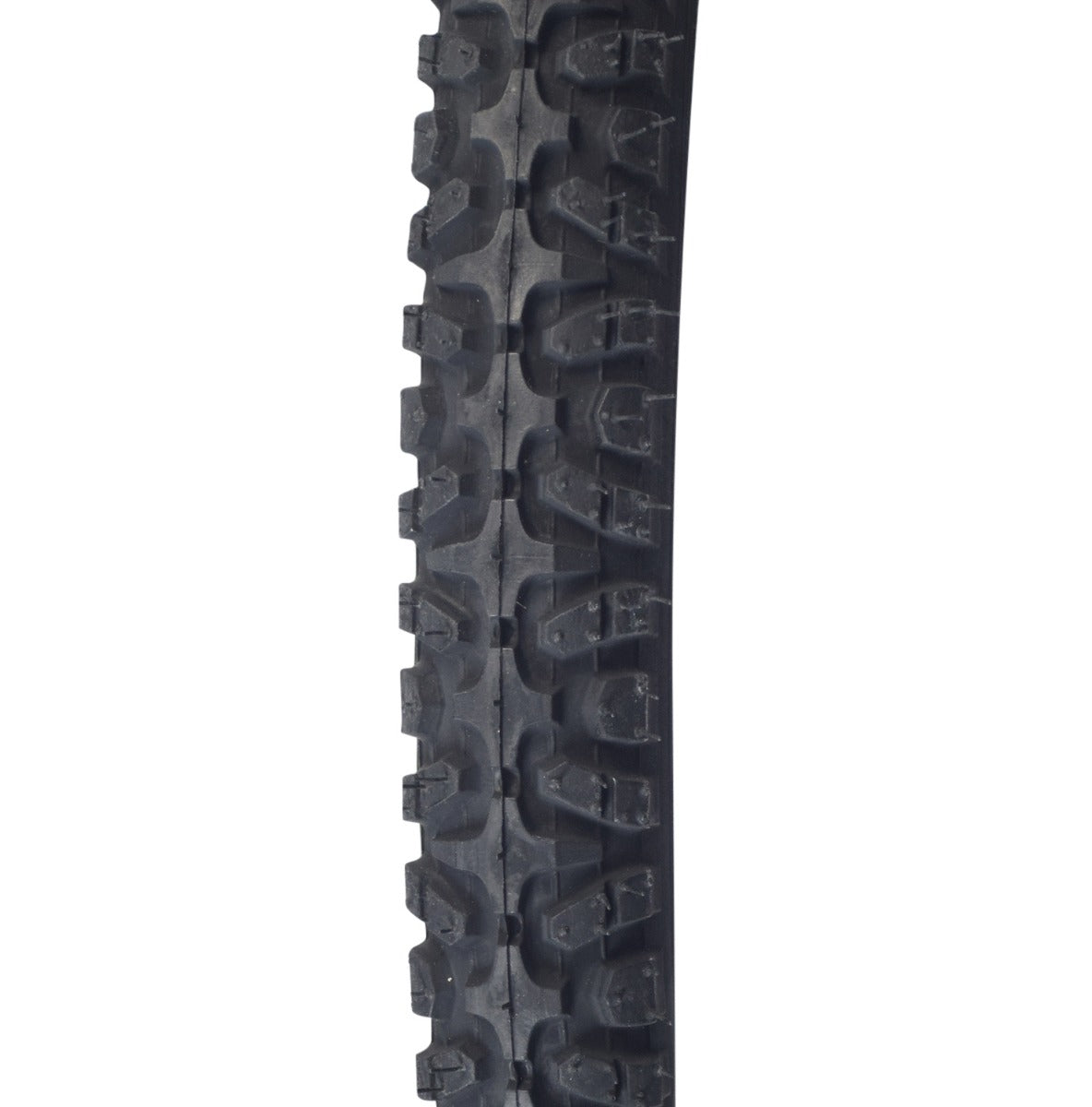 26x1.75 Black Shipman CST797 Bicycle Tire from Sunlite, featuring a close-up of its tread with spikes, perfect for bike replacements.