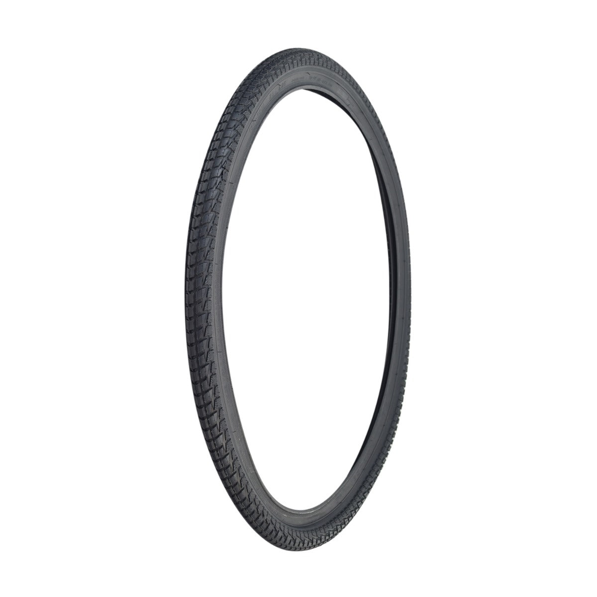 26x1.95 Black Komfort Bicycle Tire with K841 Tread, featuring a robust tread pattern, ideal for adult trikes like the Schwinn Meridian, providing enhanced traction on grassy surfaces for better grip.