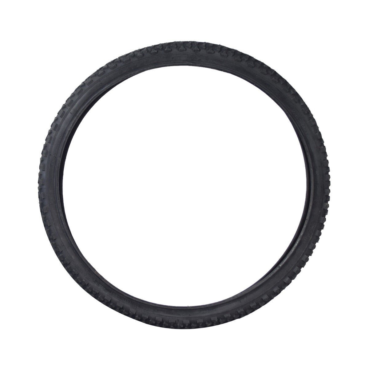 26x2 Black MTB Alpha Bite Bicycle Tire from Sunlite featuring detailed treads, ideal for mountain bikes. The close-up highlights the robust, circular design perfect for replacing worn-out bike tires.