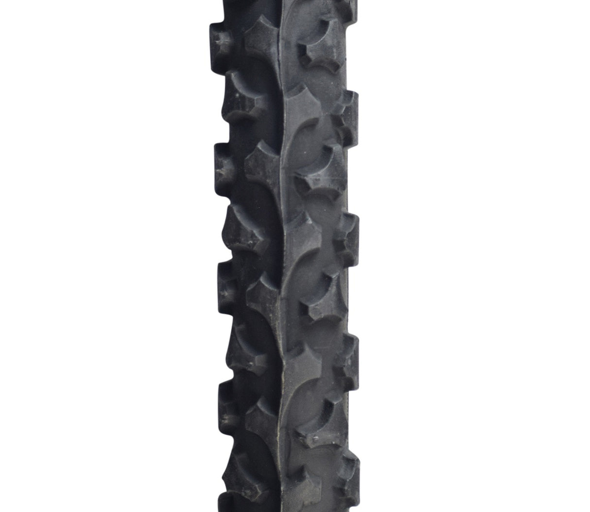 26x2 Black MTB Alpha Bite Bicycle Tire featuring a distinctive tread pattern, ideal for mountain biking. High-quality replacement tire from Sunlite, known for durability and compatibility with various rim sizes.