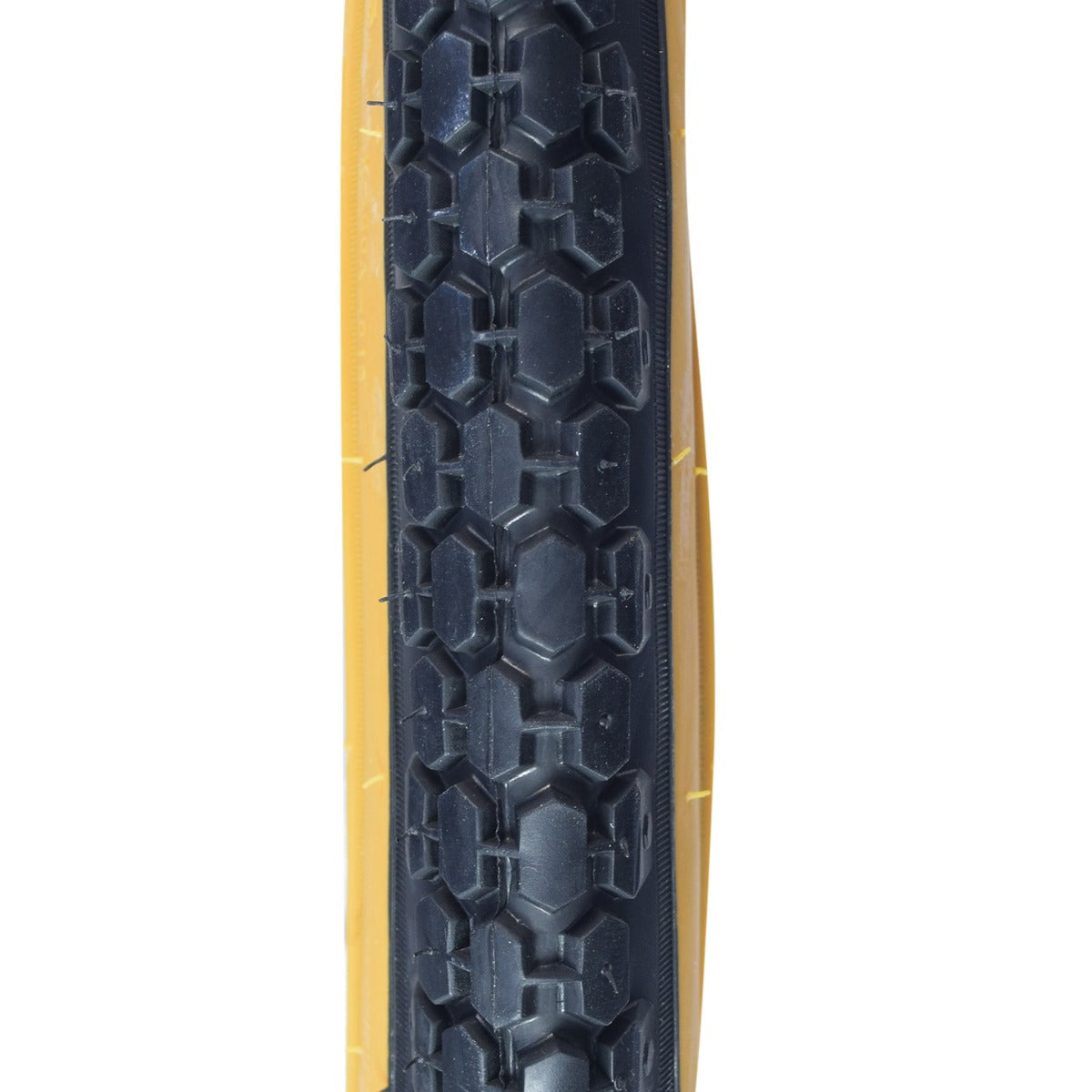 Close-up of the 26x2.125 Cruiser 80 Bicycle Tire by Sunlite, showcasing its detailed tread pattern and sturdy rubber construction.