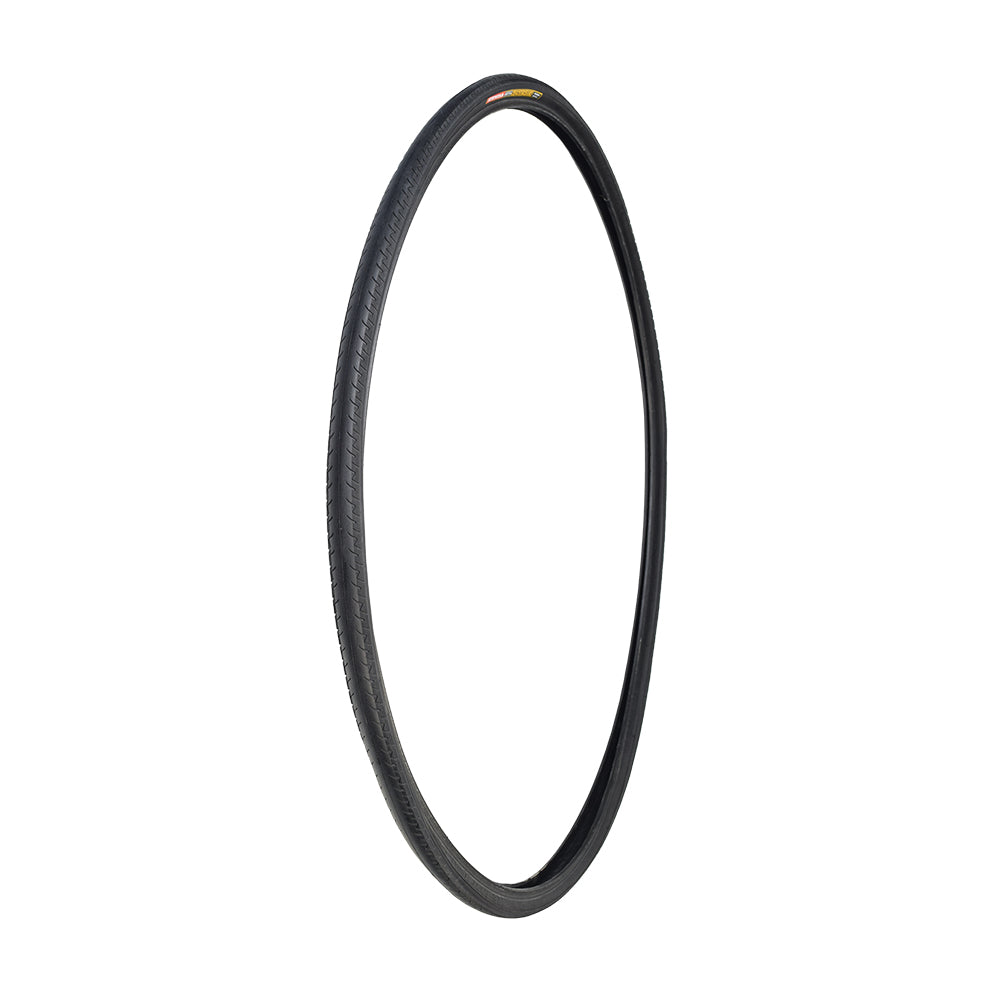 700x26 Black Kenda Kontender Road Bicycle Tire with K196 Tread, ideal for high-pressure, serious riding, shown against a plain white background.