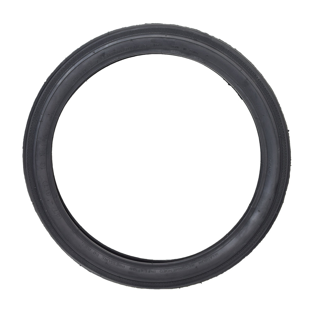 16x1-3/4 Street S-7 Bicycle Tire by Sunlite, ideal for bike replacements. The image shows a close-up of the tire's tread pattern and circular shape.