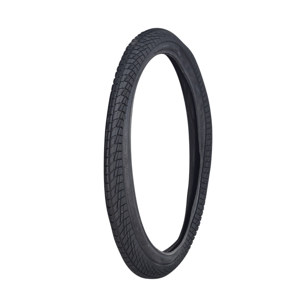 20x2.25 Black Freestyle Kontact Kick Scooter Tire with K841 Tread, featuring knurled surface, wrap-around tread, and directional design for optimal traction and control on urban or freestyle rides.