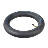 12-1/2x2-1/4 Bicycle Inner Tube with 70 Degree Angled Valve Stem, featuring a durable black rubber tire with a blue line.