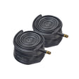 26x1.95-2.125 Bicycle Inner Tubes with 32mm Straight Schrader Valve (Set of 2), showing two black rubber tubes, close-up of smooth valve stems and reinforced rubber construction.