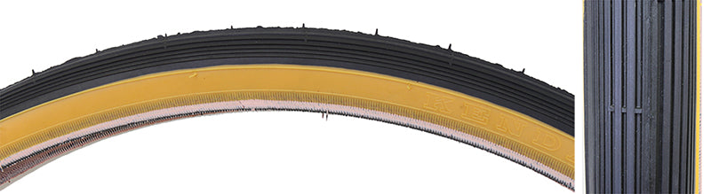 Close-up of a 24x1-1/4 Street S-6 Bicycle Tire from Sunlite, showing the detailed tread pattern and rubber texture.