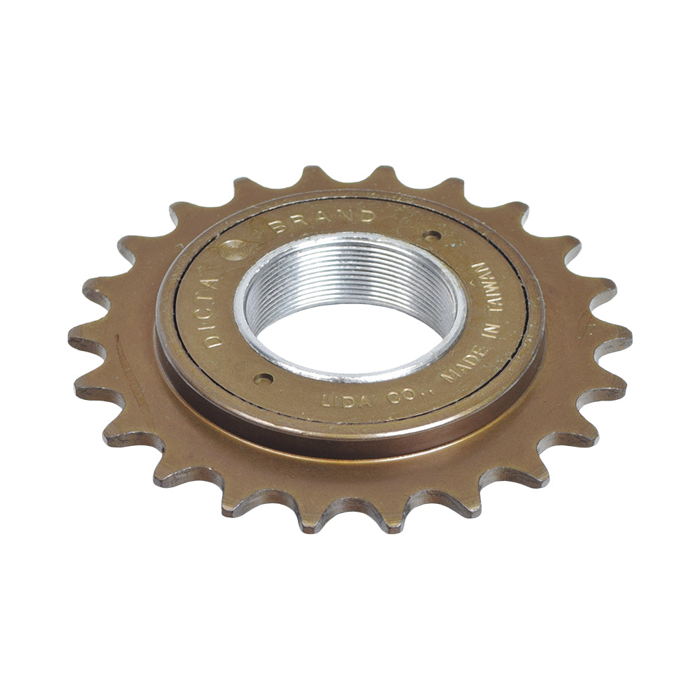 Close-up view of a 1/2 22 Tooth Single Speed Freewheel Sprocket, highlighting its precise metal gear teeth essential for smooth cycling and coasting after pedaling stops.