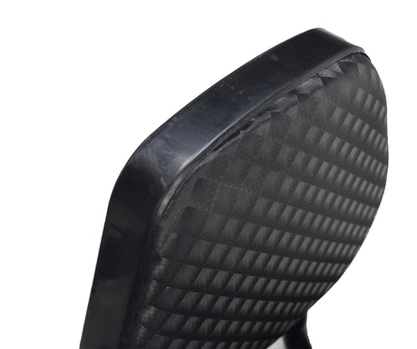 Bicycle Saddle Seat with Backrest (Blemished) featuring a black backrest and seat. The product may have minor dents or scratches but remains structurally sound and visually appealing.