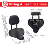 Bicycle Saddle Seat with Backrest: A black bicycle saddle seat featuring a supportive backrest, designed for enhanced comfort and lumbar support. Ideal for beach cruisers, stationary bikes, and adult trikes.