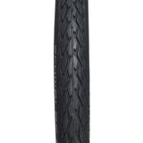 Close-up of a 16x1.35 Reflective Marathon Performance Twin GreenGuard Bicycle Tire, showcasing its durable tread and anti-aging sidewalls, designed for E-Bikes up to 25kph.