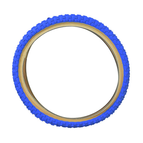 20x2.125 Blue MX3/C714 Bicycle Tire featuring a distinctive puzzle pattern tread for BMX bikes.