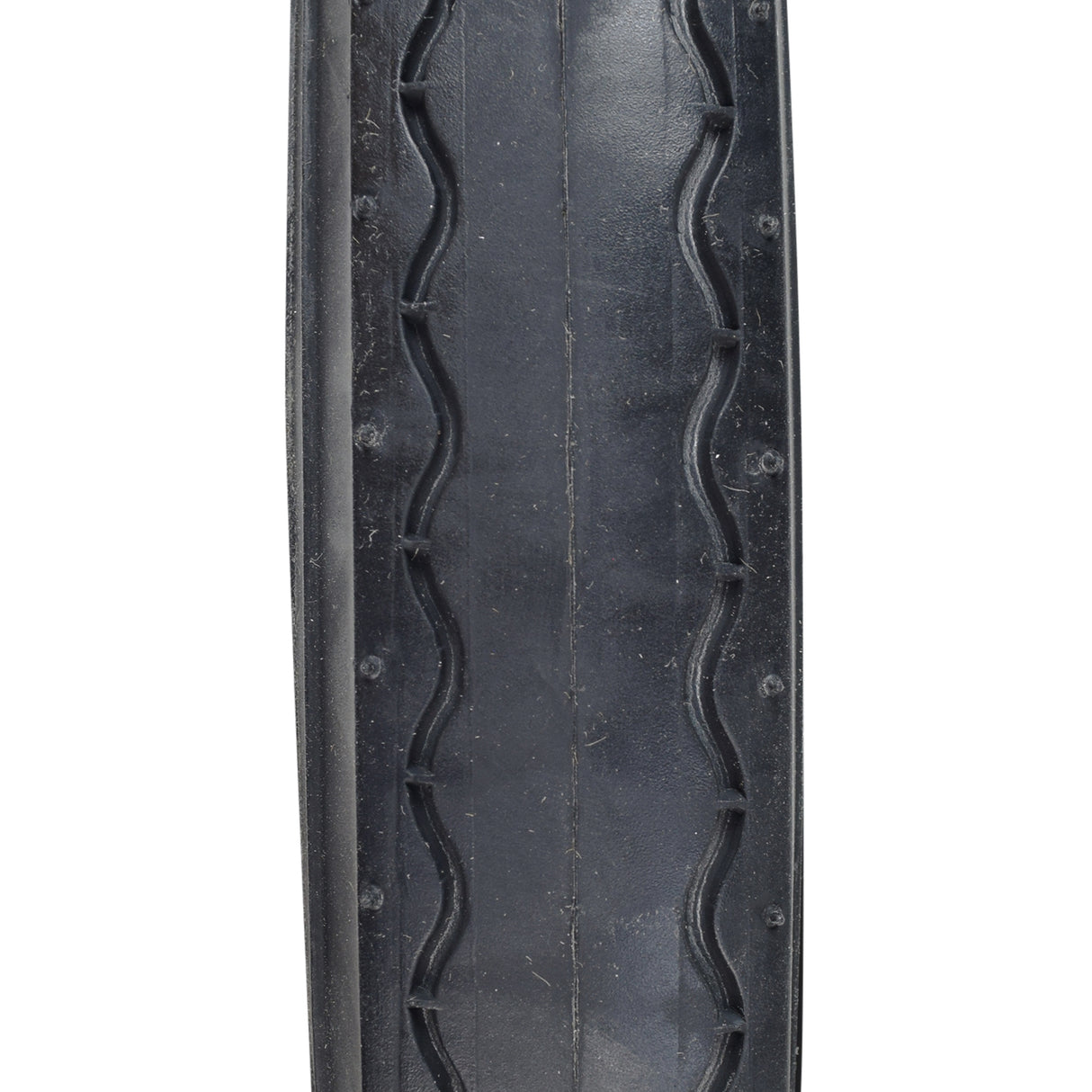 20x2.125 Black/Black Classic Slick Bicycle Tire with slick center tread and continuous curved lines on the outer tread, ideal for vintage Schwinn Stingray or modern BMX bikes.