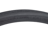 Close-up of the 26x1-3/8 Road Raised Center Bicycle Tire, showcasing the tread pattern designed for low rolling resistance and durability in recreational cycling.