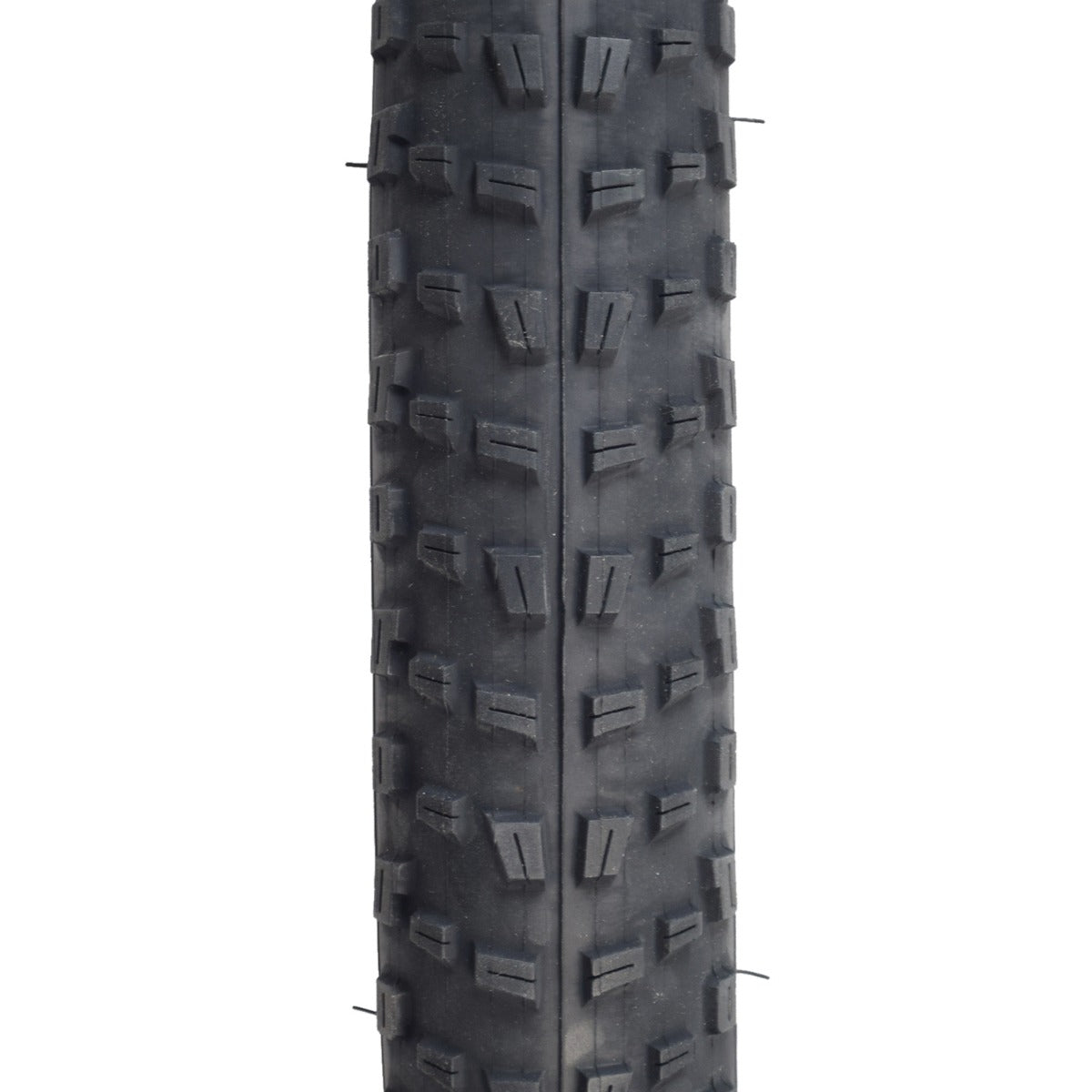 29x3.0 BFT+ Bicycle Tire featuring prominent black treads and robust side knobs, designed for aggressive all-mountain riding. Close-up highlights its high-volume casing and optimized tread for longevity and performance.