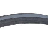 700x25 Czar Wire Bicycle Tire featuring grooved lateral tread for traction and a smooth center, designed for racing/training with dual compound construction and Exceptional Puncture Safety (EPS) technology.