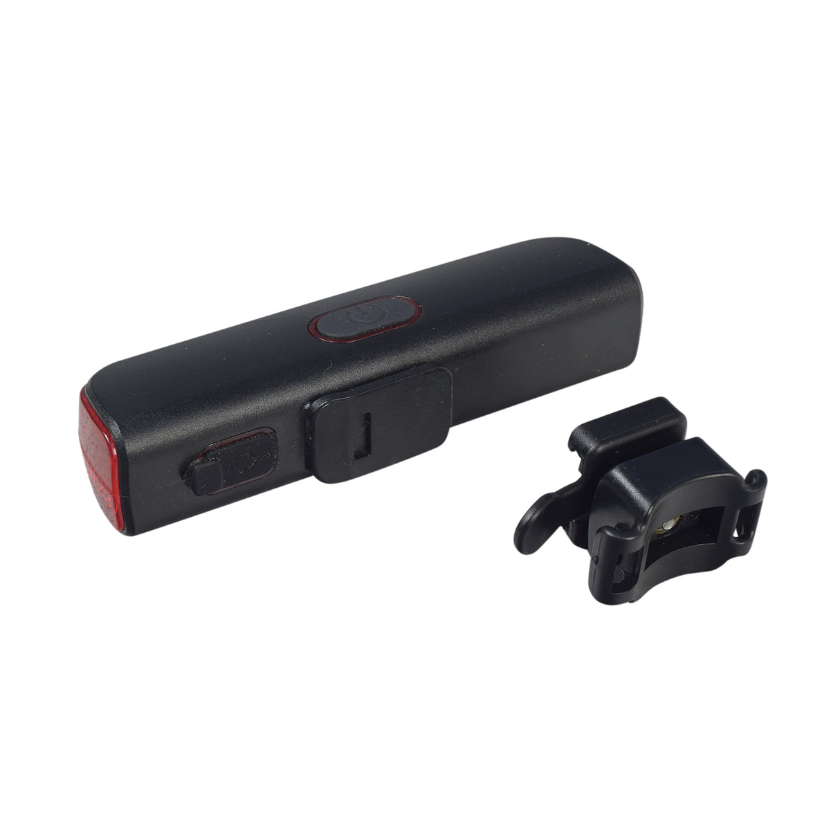 Battery Operated Brake Light & Turn Signal for Mobility Scooters – a black device with buttons and clip, featuring a screw attachment, designed for enhanced safety and remote operation in low light conditions.