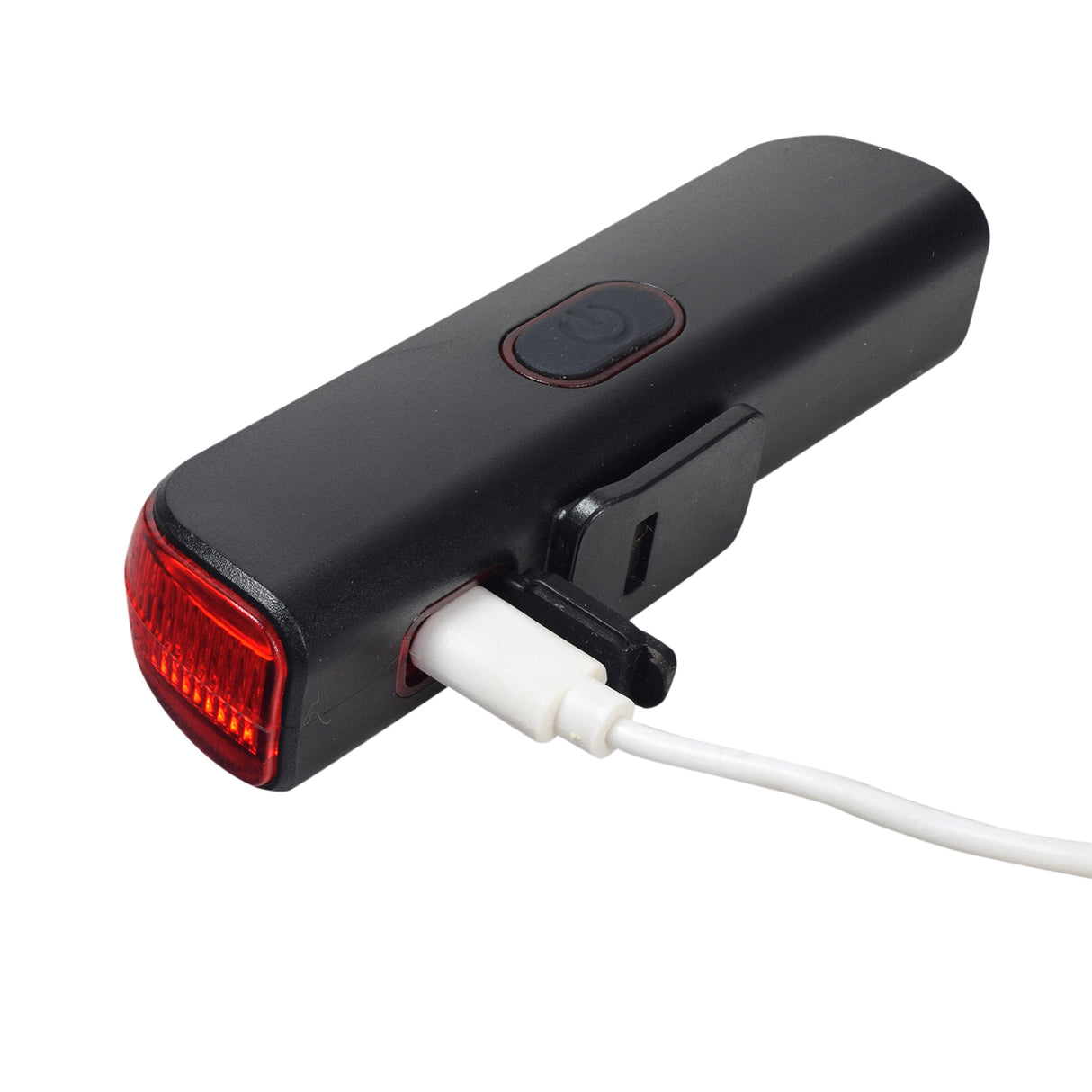 Battery Operated Brake Light & Turn Signal for Mobility Scooters featuring a black rectangular device with a prominent red light and an attached white cord, ensuring safety in low light conditions.