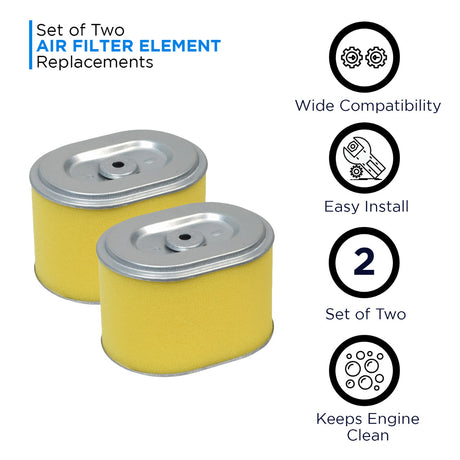 Air Filter Element for the Baja Mini Bike MB165 & MB200 (Baja Heat, Mini Baja, Baja Warrior), showing a set of yellow and silver cylindrical air filter parts designed to keep the engine clean.