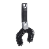 Easy Clean Tire Brush with stiff, adjustable bristles for cleaning tires of all sizes, effective on mud, gravel, and clay buildup.