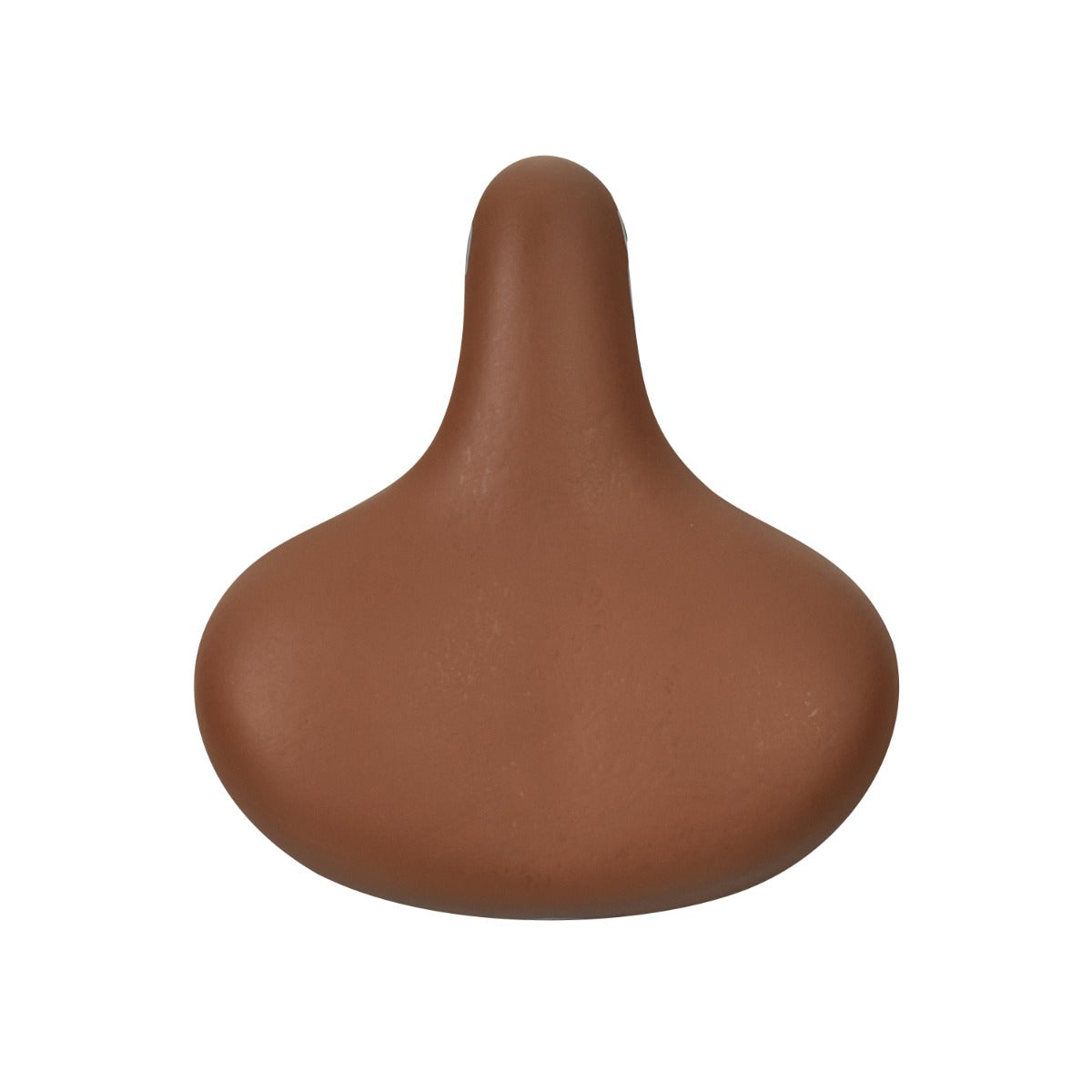 Cloud-9 Support XL Saddle Seat (Brown) close-up showcasing its smooth, comfortable light brown upholstery and elastomer springs, designed for enhanced comfort and water resistance.