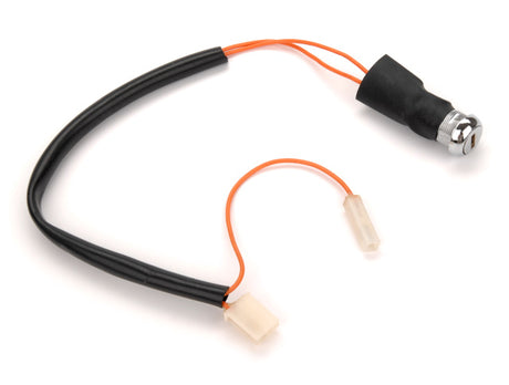 Key Switch for Minimoto Sport Racer featuring a black and orange wire with a black cable, highlighting the electrical wiring and heat-shrink tubing, essential for secure and efficient ignition control.