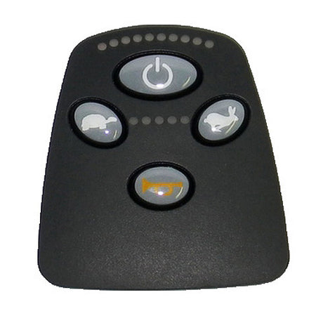 Keypad for 4 Key Dynamic DK-REMC01 Joystick Controllers, a black remote control with buttons, designed for wheelchair joystick replacement, ensuring enhanced usability and durability.