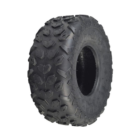 145/70-6 Tire with Knobby Tread for the Realtree RT100 Mini Bike (Set of 2), featuring a durable black rubber construction and a moderately siped tread design for versatile off-road performance.