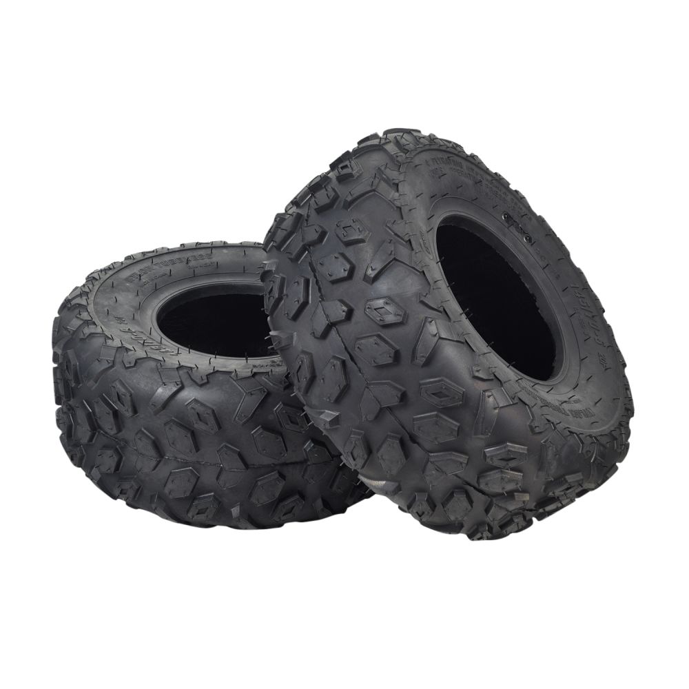 145/70-6 Tire with Knobby Tread for Coleman CC100X & CT100U Mini Bikes (Set of 2), showcasing the rugged, knobby tread pattern ideal for off-road conditions, providing excellent traction on both soft and hard surfaces.