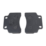 Wide Front Disc Brake Pads with 28 mm Hole Spacing for Scooters, ATVs, Dirt Bikes, & Go-Karts, featuring black metal construction with dual mounting holes.