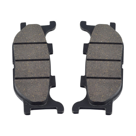 Front Brake Pads for Tank Touring 150DE and Roketa Bali 150, shown as a pair of black brake pads in a close-up view, highlighting their easy installation and asbestos-free material.