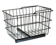 Large Square Basket with Center Support for Pride Mobility Scooters, featuring a sturdy black wire design, ideal for rear mounting on scooters and power wheelchairs.