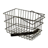 Large Square Rear Basket for Pride Mobility Scooters and Power Chairs, featuring a close-up of a black wire basket with a handle, designed for mounting on the rear to carry items securely.