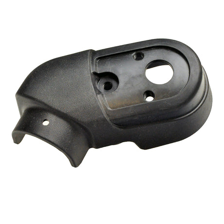 Caster Arm Cover for the Jazzy 600, 600XL, Quantum Q600, & Q600XL: A black plastic object with multiple holes designed to protect caster bearings on mobility devices.