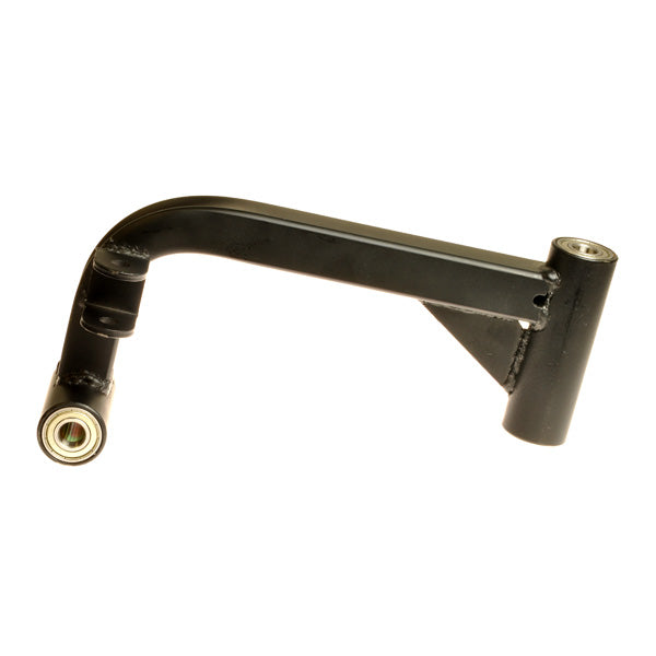 Control Arm for the ActiveCare Pilot (2310/2410) and Prowler (3310/3410) mobility scooters, featuring a black metal arm with holes and handle, complete with four installed 6001Z bearings.