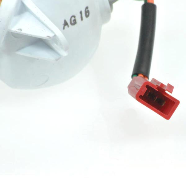 Close-up of the Left Front Turn Signal Assembly for the Honda Helix CN250 Scooter (All Models) (OEM), featuring a white component with a red connector.