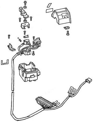 Diagram of the Left Handlebar Switch Assembly for Honda Helix CN250 (1987-2007 Models) (OEM), showing a sketch of the electrical component and its wiring.