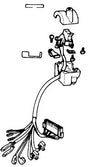 Left Handlebar Switch Assembly for Honda Elite 250 (1986 Models) (OEM), depicted in a detailed line drawing showing a wire connected to the device, highlighting its design and structure.